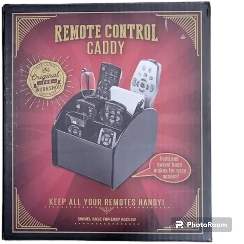 Remote Control Holder Swivel Base 360 Degrees Caddy Organizer TV Accessories NIB